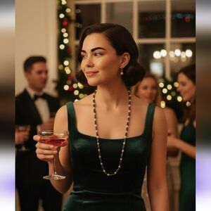 Elegant Hematite Beaded Necklace.